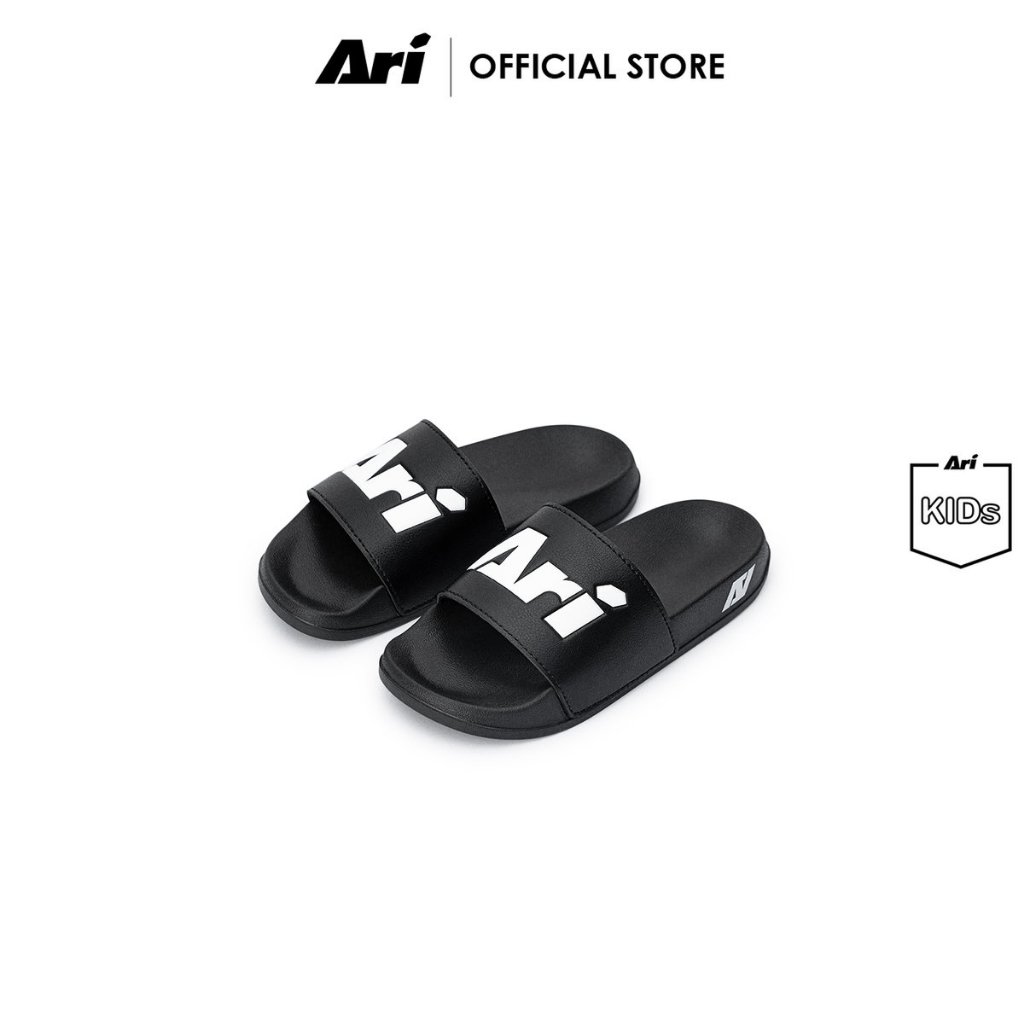 (สินค้าเด็ก) ARI KIDS SLIDE SANDALS - BLACK/WHITE (AFW0011-01) รองเท้าแตะ เด็ก อาริ SANDALS สีดำ