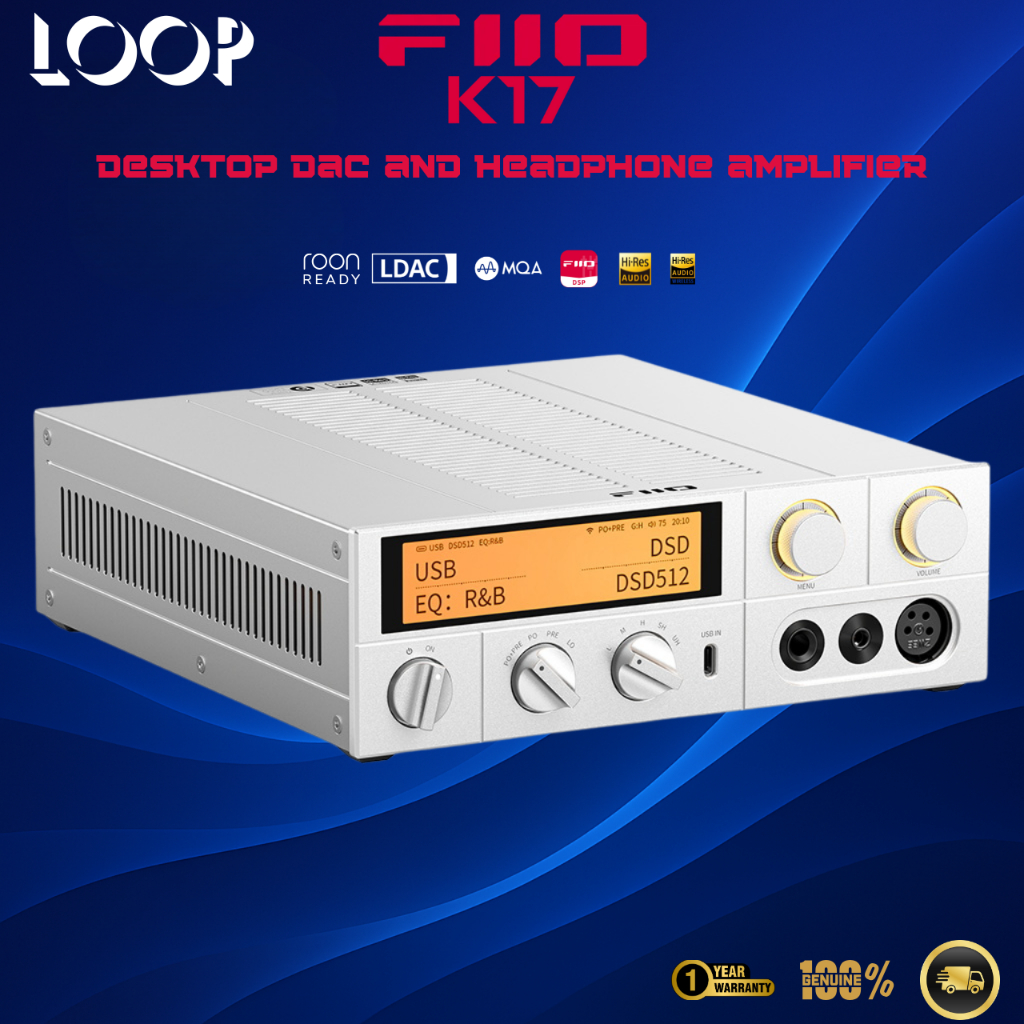 FiiO K17 DAC/AMP ตั้งโต๊ะชิป AKM AK4191+AK4499EX *2 รองรับ MQA, Dual Hi-Res ประกันศูนย์ไทย