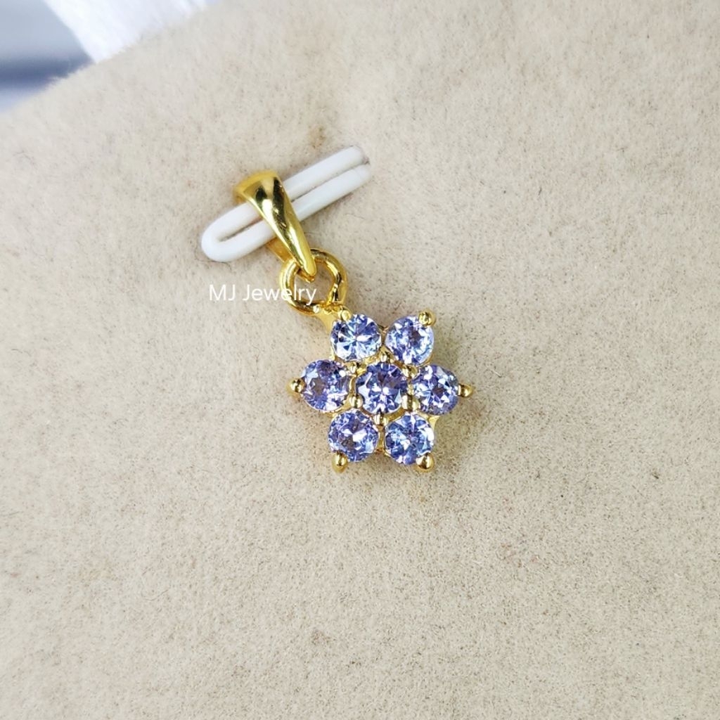 จี้พลอยแท้ธรรมชาติทรงดอกไม้พร้อมสร้อย เงินแท้ 925 จัดส่งพร้อมใบรับประกันและกล่องจี้ - รูปที่ 6