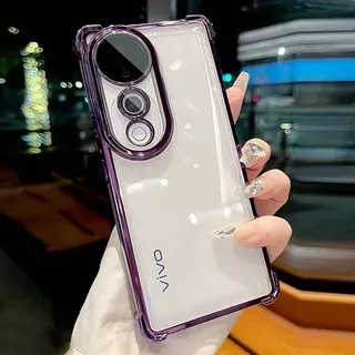 เคสใส ขอบสี การเลนส์กล้อง สำหรับ Vivo V60 lite V50 V50lite V40 V40Pro V30 V30Pro V60lite กันกระแทกสี่มุม