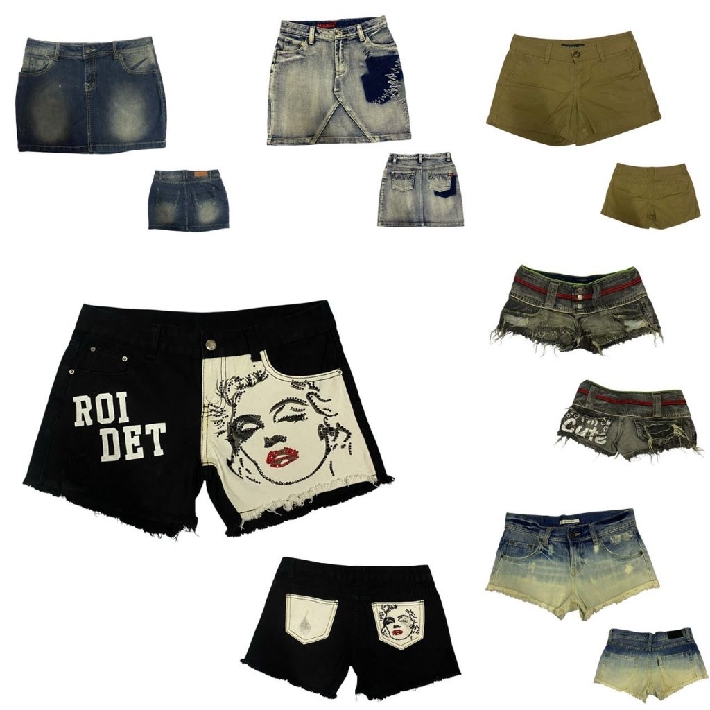 กางเกงเอวต่ำ​y2k​  รวมกางเกง​ y2k.​ กางเกงขาสั้น​