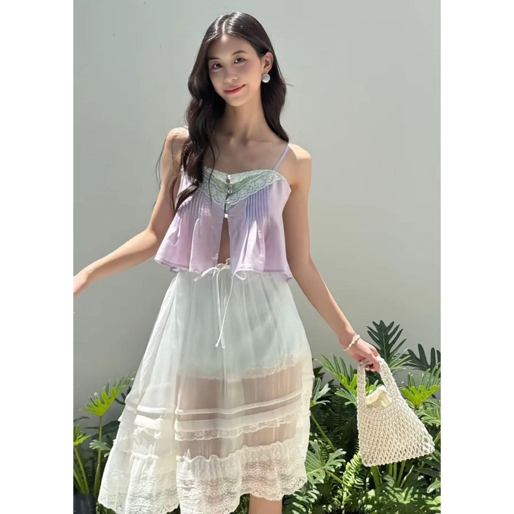 used 📍เสื้อ+กระโปรง Mitr Orchid Tank Top + Mitr Lily Layers Skirt💐