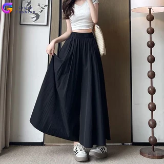 Crush กางเกงขาไวด์ ผ้าชีฟ่อนเกาหลี ✨ สบายโปร่ง ใส่สวยเป๊ะ! ขาบานมินิมอล ปังทุกสายปาร์ตี้ สีซอลิดลุคคลีน