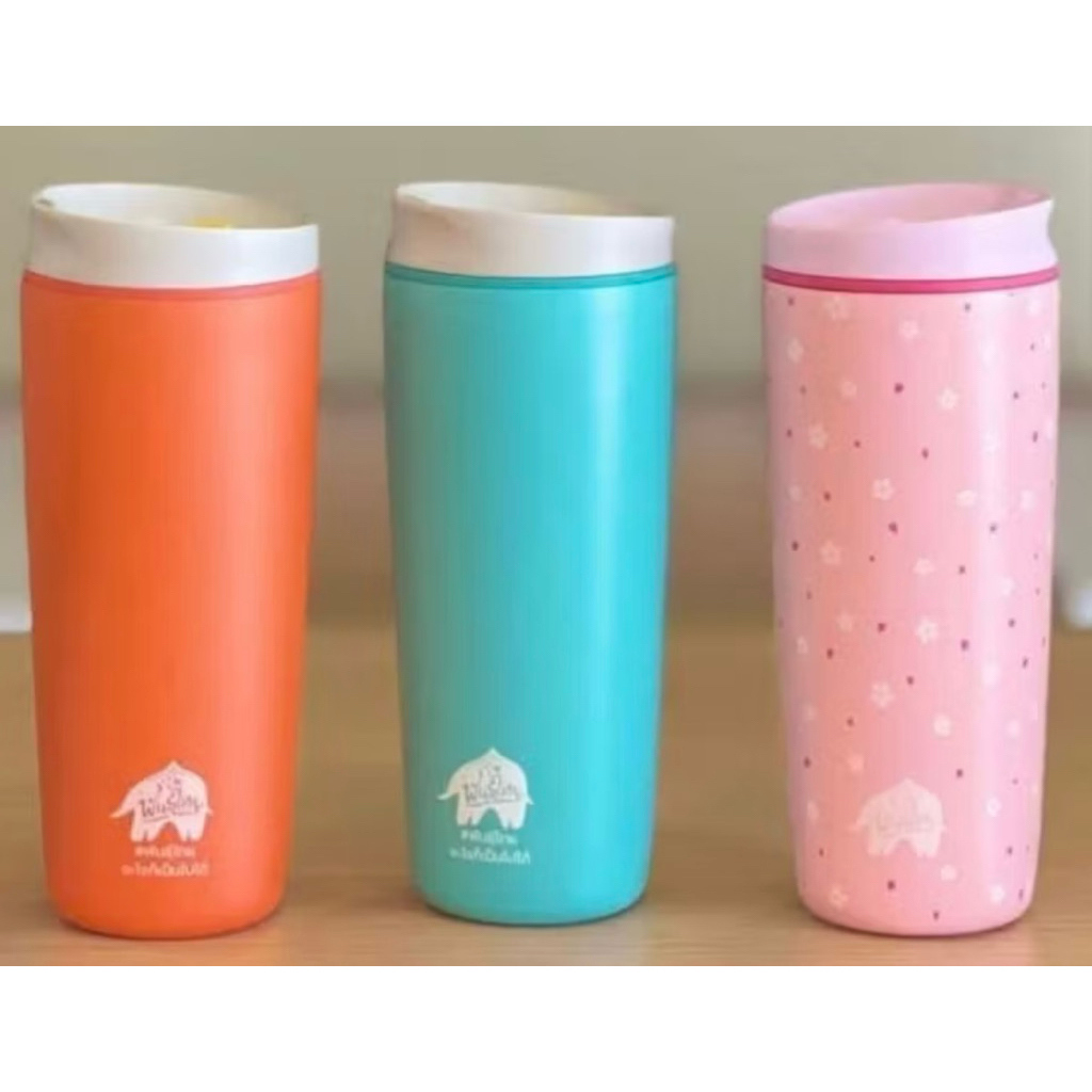 แก้วเก็บความเย็น Punthai coffee สีชมพูซากุระ แก้วพันธุ์ไทย