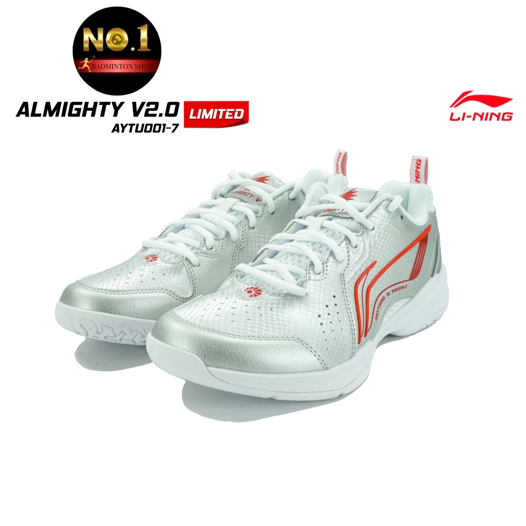 LI-NING ALMIGHTY V 2.0 สี (SILVER) รองเท้าแบดมินตัน แท้ 💯 By. No.1 Badminton Shop (โปรดอ่านรายละเอีย