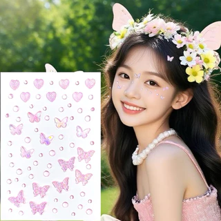 เพชรติดหน้า ติดผม sticker (สติ๊กเกอร์ติดหน้า) 👩🏻 มีกาวในตัว กาว เปลือกหอย 🇹🇭 (พร้อมส่ง)