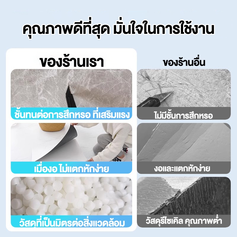 กระเบื้องยาง PVC ลายหิน ลายไม้ แผ่นปูพื้น 60×60cm*1.5mm 15 ชิ้น 5.4㎡ กาวในตัว ทนทาน ป้องกันการลื่น รูปที่ 5