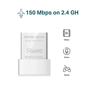 WIRELESS USB ADAPTER (ยูเอสบีไวไฟ) MERCUSYS (MW150US) N150 ประกัน 3 ปี *ของแท้*