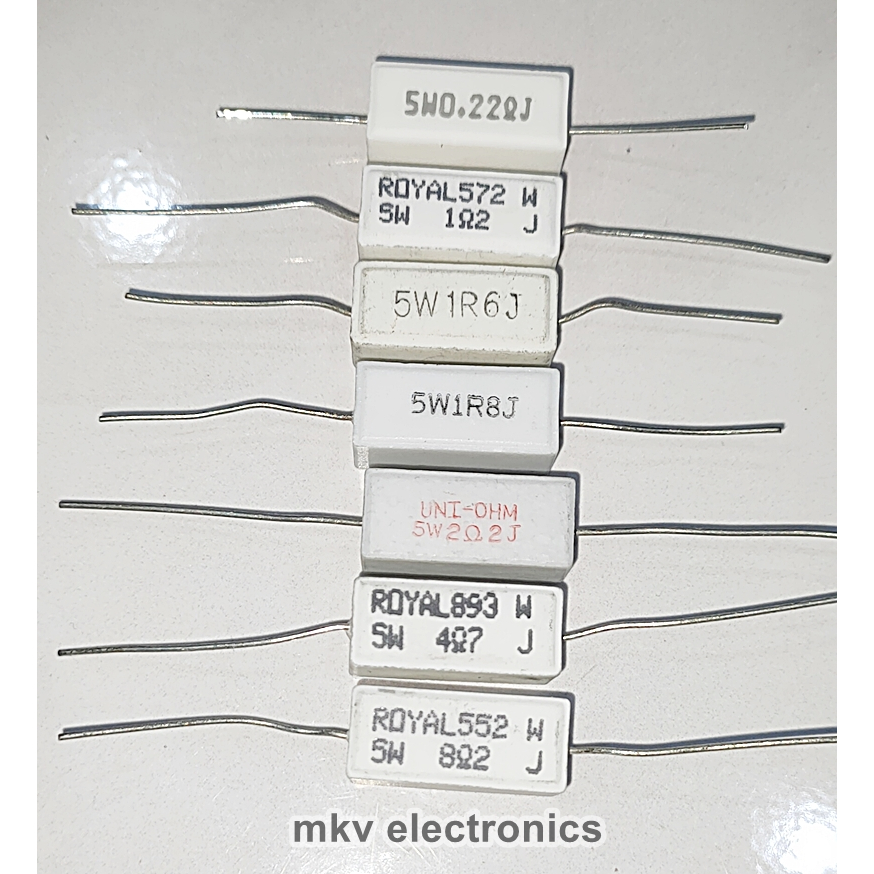 0.22R 1.2R 1.6R 1.8R 2.2R 4.7R 8.2R Cement Resistor Rกระเบื้อง เลือกสินค้า