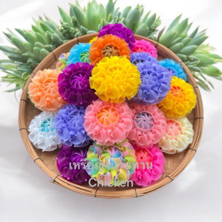 เหรียญโปรยทาน ดอกหัสดินคละสี(ตัวเปล่า)แพ็คละ10ชิ้น