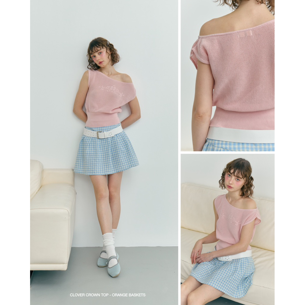 Orangebaskets เสื้อไหล่ปาด รุ่น Clover Crown Top – โปรปัง