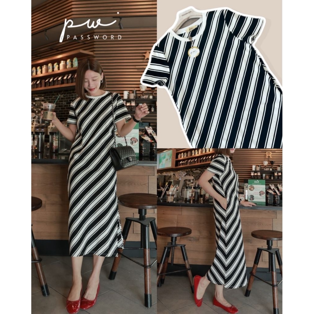 Password #6259เดรสผ้ายืดคอตตอนอย่างดี เนื้อนุ่มไม่บางนะคะ