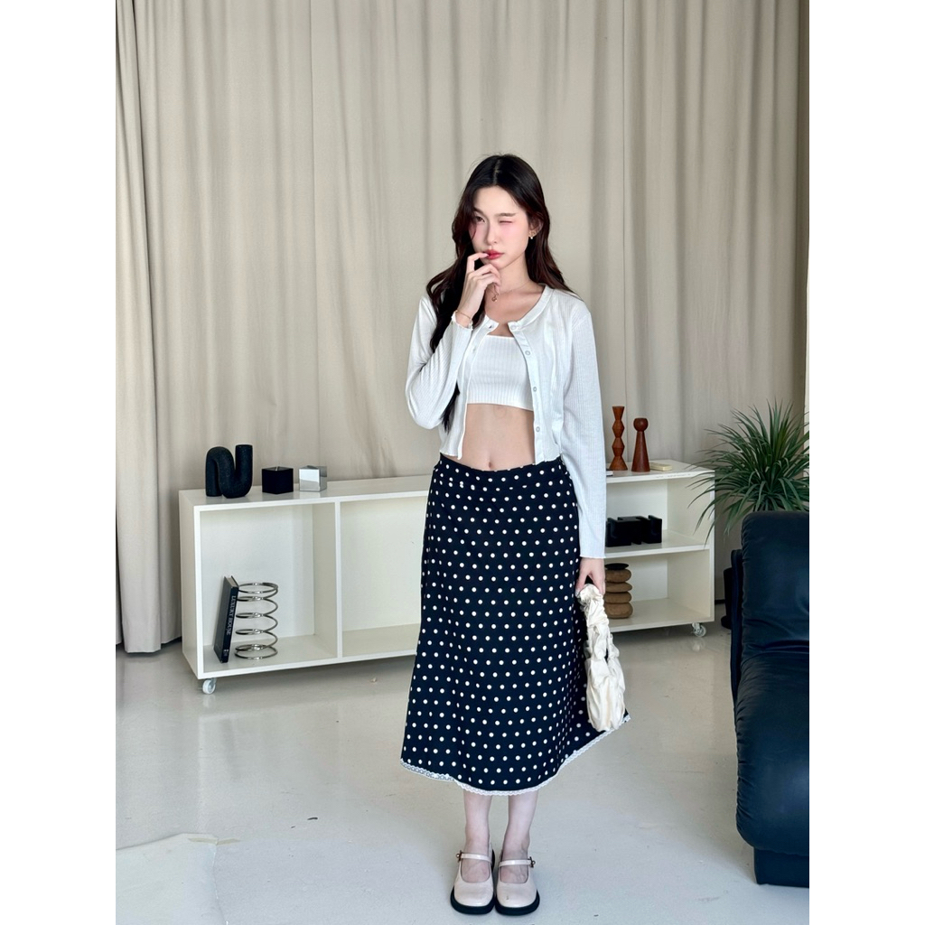 Freya Polka Dot Skirt : กระโปรงยาวลายจุด longsaidoo_ - รูปที่ 2