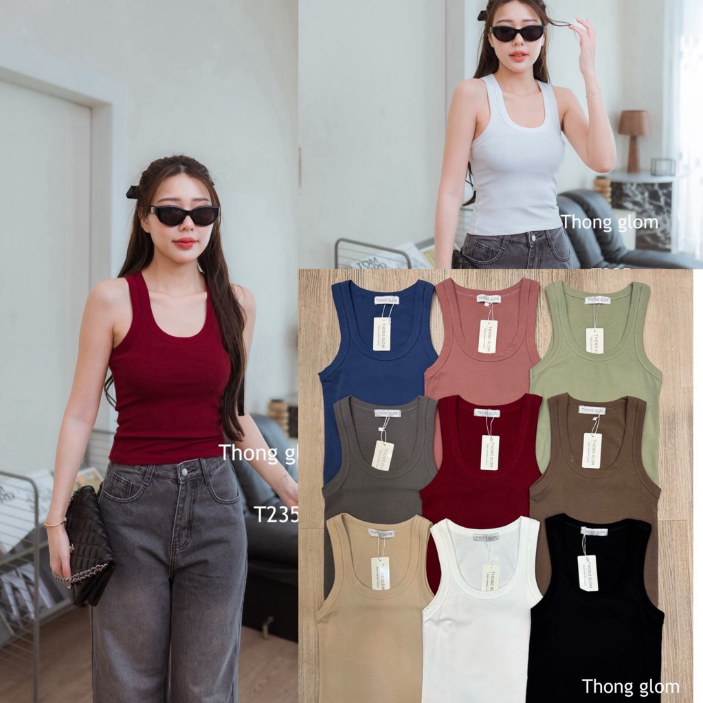 เสื้อกล้ามคอยู เสื้อกล้ามสายฝอ ผ้ายูนิโคล ใส่สบาย