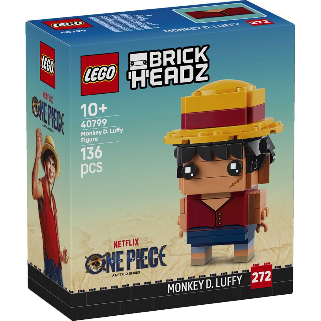 Lego BrickHeadz 40799 Monkey D. Luffy Figure ของแท้ 100% มือหนึ่งกล่องสวยพร้อมส่ง