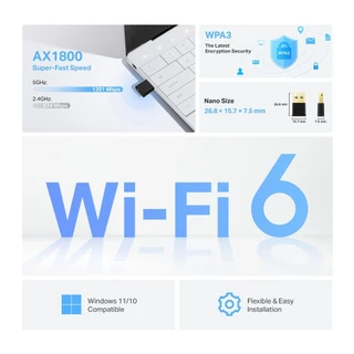 TP-Link Archer TX20U Nano ตัวรับสัญญาณ Wi-Fi 6 AX1800 ขนาดจิ๋ว สำหรับ PC
