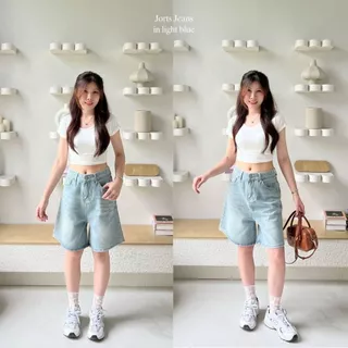 Beberlin กางเกงยีนส์ขาสั้น3ส่วน รุ่น Jorts jeans / No : 1003