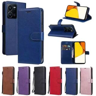 เคสฝาพับหนัง มีล็อค สำหรับ Vivo Y03 Y03T Y18 Y28S Y36 Y27S Y27 5G Y16 Y02S Y22 Y22S Y35 Y15S Y01 Y01A Y19 เคสมีแม่เหล็ก