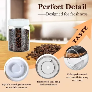 Cozy 500/900/1200/1800ml โถใส่กาแฟสูญญากาศ กระปุกเก็บเมล็ดกาแฟ ขวดสูญญากาศ กล่องสูญญากาศ Glass Canister