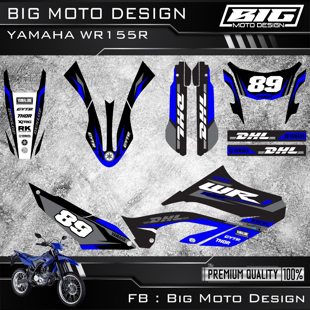 สติ๊กเกอร์ ตกแต่งรถวิบาก WR 155R เต็มคัน เคลือบฟิมล์อย่างดี กันรอยขีดข่วน สีไม่ลอก กันน้ำ 100%