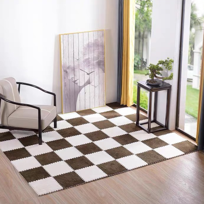 พรม พรมจิ๊กซอว์ พรมปูพื้นห้อง แผ่นรองพื้น พรมปูพื้นห้องนอน ขนาด30x30cm. พรม DIY พรมกำมะหยี่ จัดส่งที่รวดเร็ว COD - รูปที่ 5