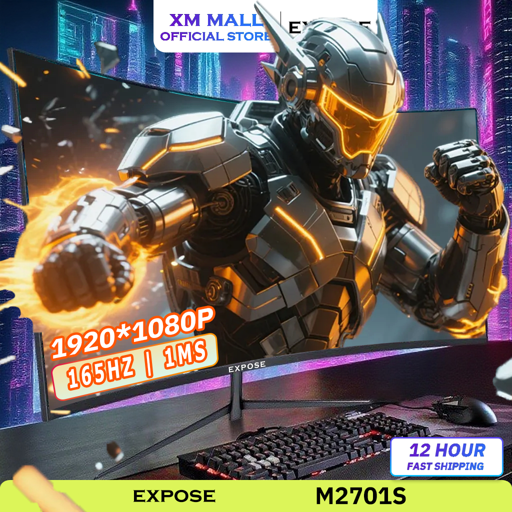 27 นิ้ว จอคอมพิวเตอร์ 165hz จอคอม monitor 24 นิ้ว จอคอมพิวเตอร์ 2K จอโค้ง IPS 1MS เต็มจอไร้ขอบ LED