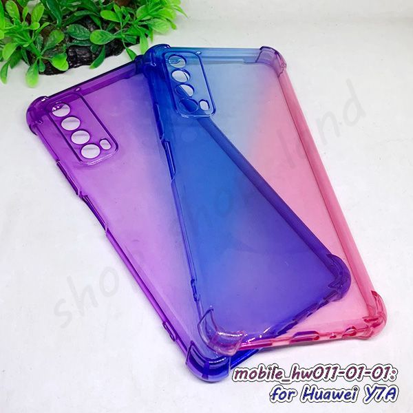 เคส for huawei y7a ยางนิ่ม สีใสทูโทน กรอบยางหัวเว่ย y7a เคส tpu พร้อมส่งในไทย