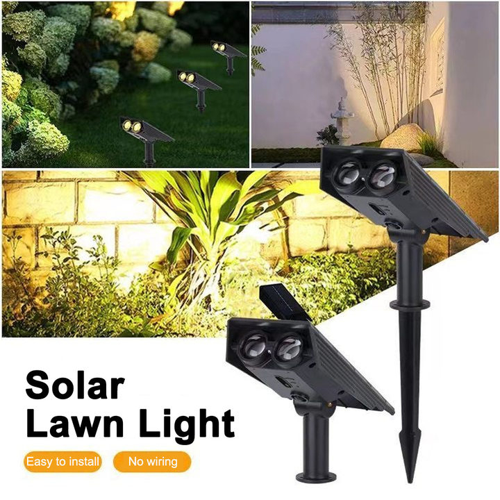 【การจัดส่งไทย】โคมไฟสนาม ไฟโซล่าเซลล์ 2LED โคมไฟปักสนาม ไฟปักสนามหญ้า กันน้ำ ประดับสวนโซล่าเซลล์ ไฟติดผนัง โคมไฟต้นไม้