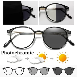 ป้องกันแสงสีฟ้าแว่นสายตาสั้น0°ถึง-400° เลนส์ออโตเมติก ออกแดดเปลี่ยนสี UV400 แว่นกรองแสง ผญ เลนส์ออโต้ + กรองแสงสีฟ้า