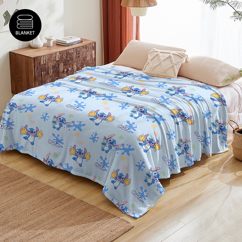 ORANGELAND ผ้าห่ม Stitch ลายสัตว์น่ารัก ผ้าห่มนุ่มสำหรับนอนกลางวัน นุ่ม สบาย และเป็นมิตรต่อผิว