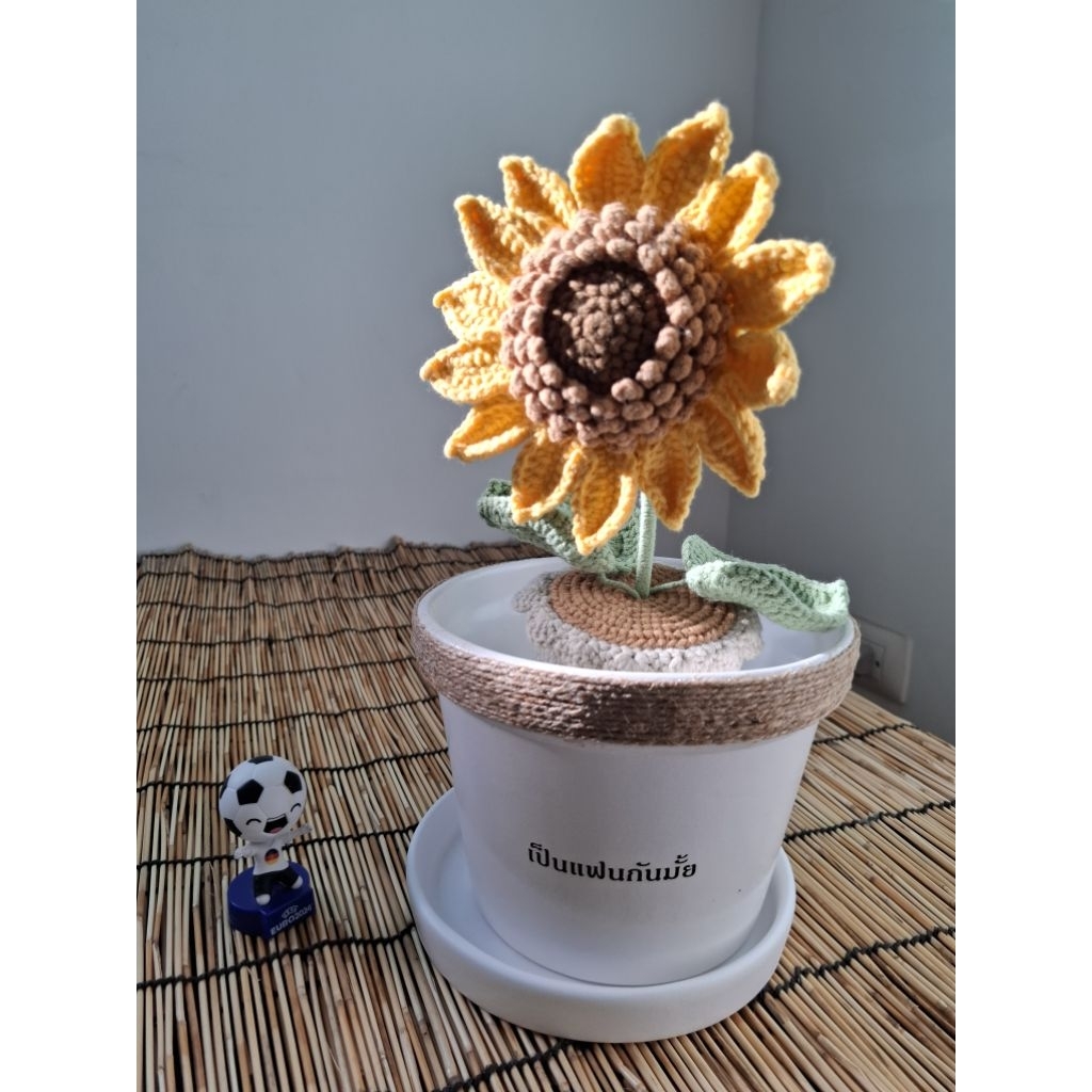 กระถางเซรามิคดินเผาพูดได้(มีข้อความ)+จานรอง ขนาด 6.5 นิ้ว มี 8 แบบ