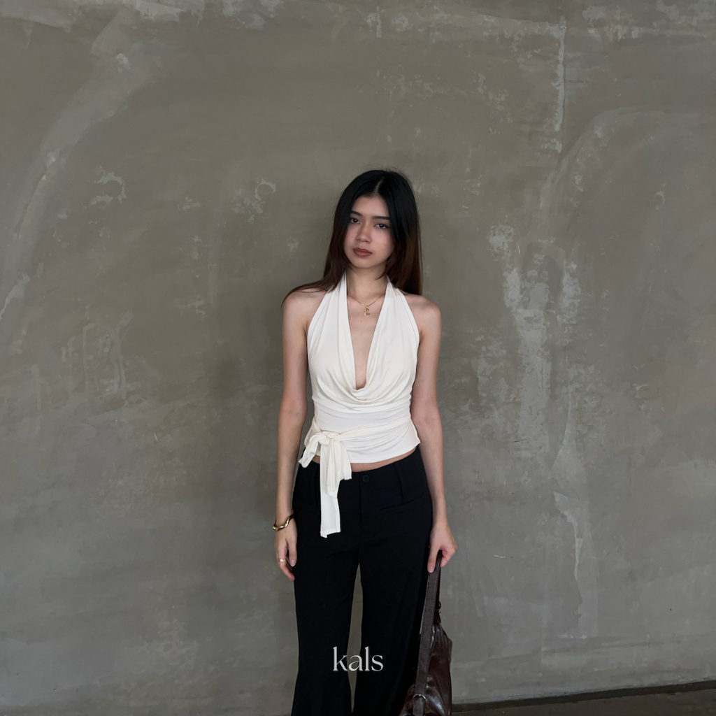 Kals - Vela Top เสื้อคอถ่วง โชว์หลัง ดีเทลผูกโบว์ ใส่ได้หลายแบบ