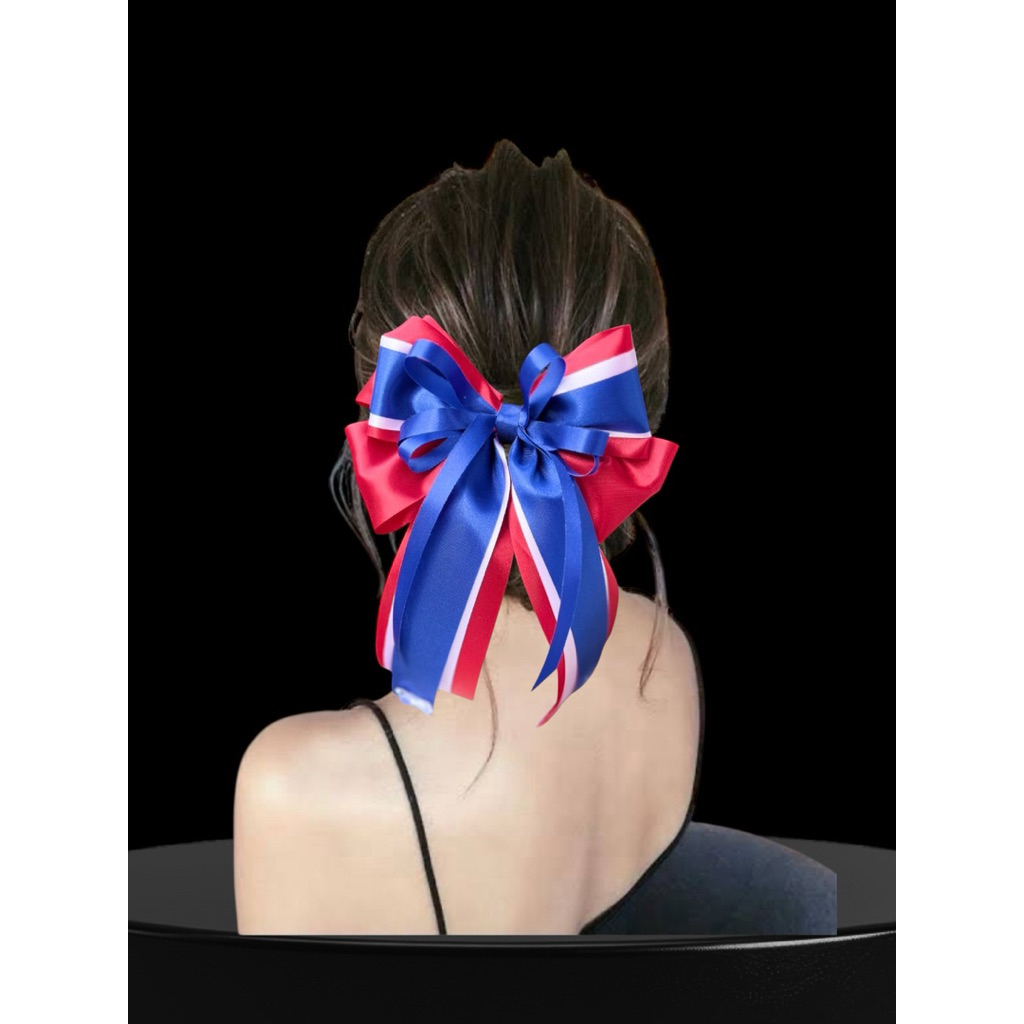 โบว์ธงชาติ กิ๊บโบว์ธงชาติ เน็ตผมโบว์ กิ๊บโบว์ใหญ่ สินค้าถ่ายจากงานจริงพร้อมส่งไทย งานแฮนด์เมดBy focusgiftshop - รูปที่ 4