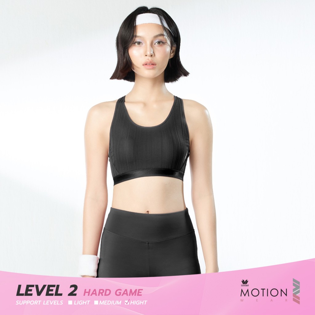 Wacoal Motion Wear บราสำหรับออกกำลังกาย In to Out รุ่น WR1249 สีดำ (BL)