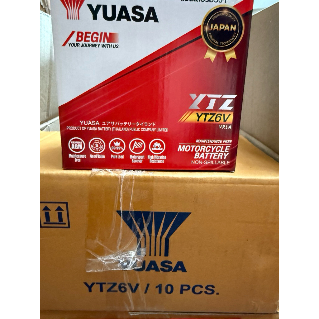 แบตเตอรี่มอไซค์ยัวซ่า YTZ6s แท้100%  สำหรับPCX CBR Filano Yuasa YTZ6s