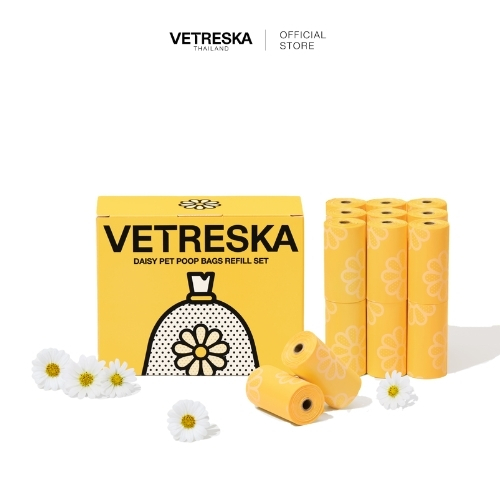 VETRESKA ถุงเก็บอึ กลิ่นดอกเดซี่  Daisy Pet Poop [สินค้าพร้อมส่ง]