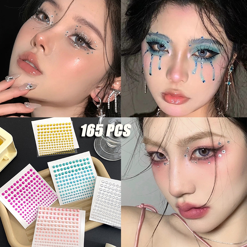 สติ๊กเกอร์เพชร คริสตัสติดตา💎 y2k แต่งหน้า ins สติ๊กเกอร์ สไตล์เกาหลี เพชรแต่งหน้า✨ มีกาวในตัว สติ๊กเกอร์ติดหน้า