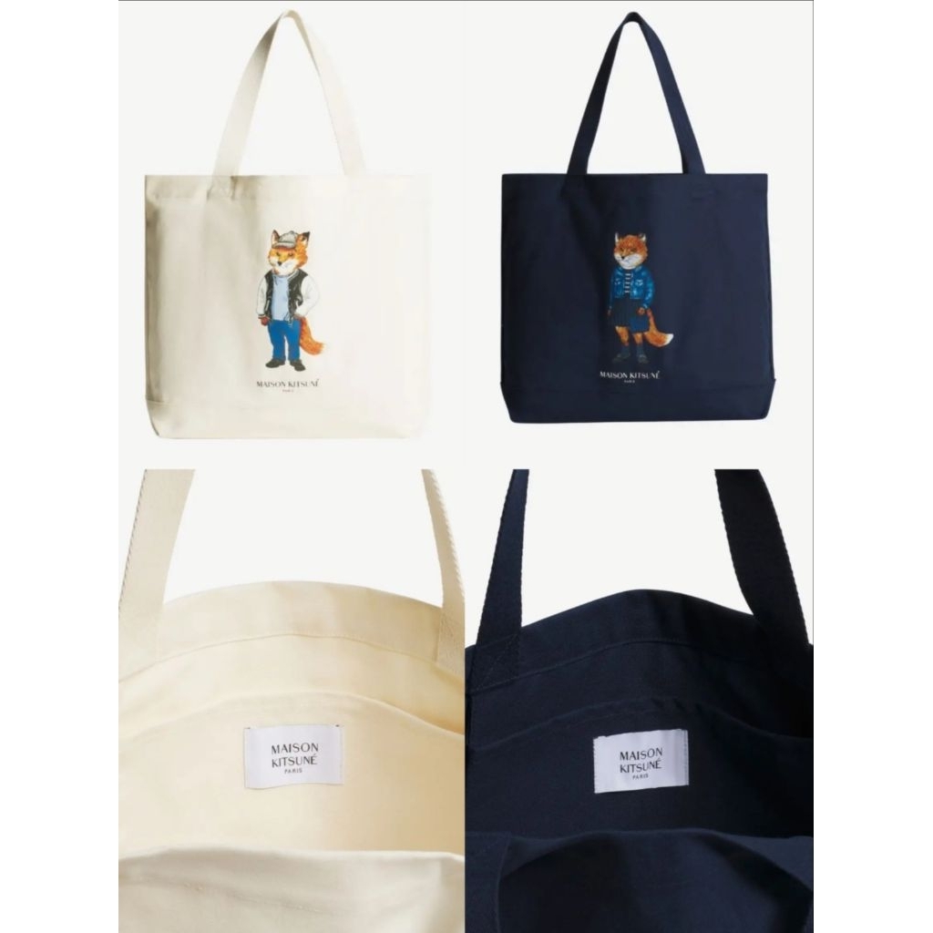 New Maison Kitsune dressed fox tote 🦊 มือ1แท้💯 พร้อมส่ง ทักมารีเชครายวันนะคะ