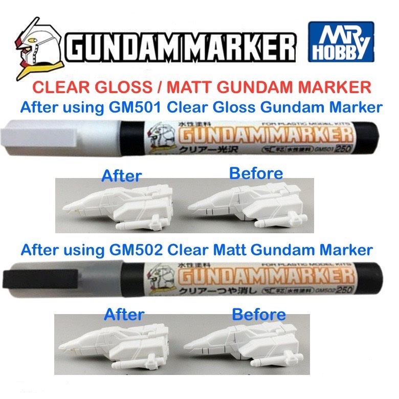 GSI Creos Mr Hobby Gundam Marker GM501 Clear Gloss,GM502 Clear Matt ปากกาเคลือบด้าน กันดั้ม Gunpla T