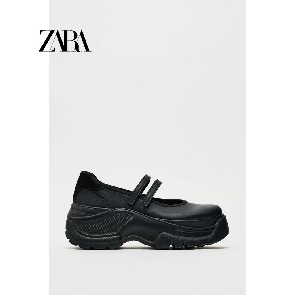 ส่งต่อ Zara Black Platform Mary Jane Sports Ballet Shoes ไซส์40 26cm 🌻💛 (from 1790.-)