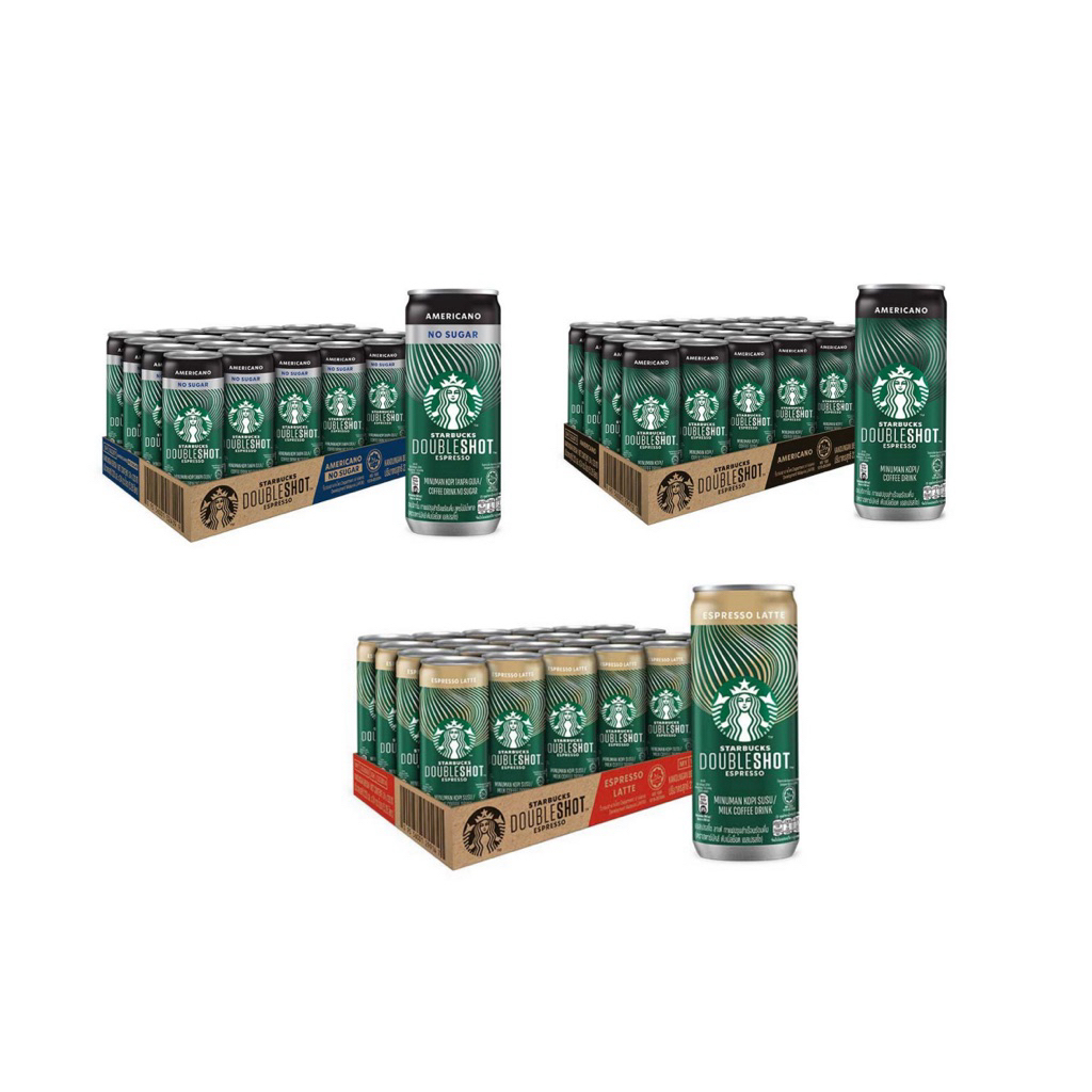 Starbucks สตาร์บัคส์ดับเบิ้ลช็อต ยกลัง 220 มล. 24กระป๋อง