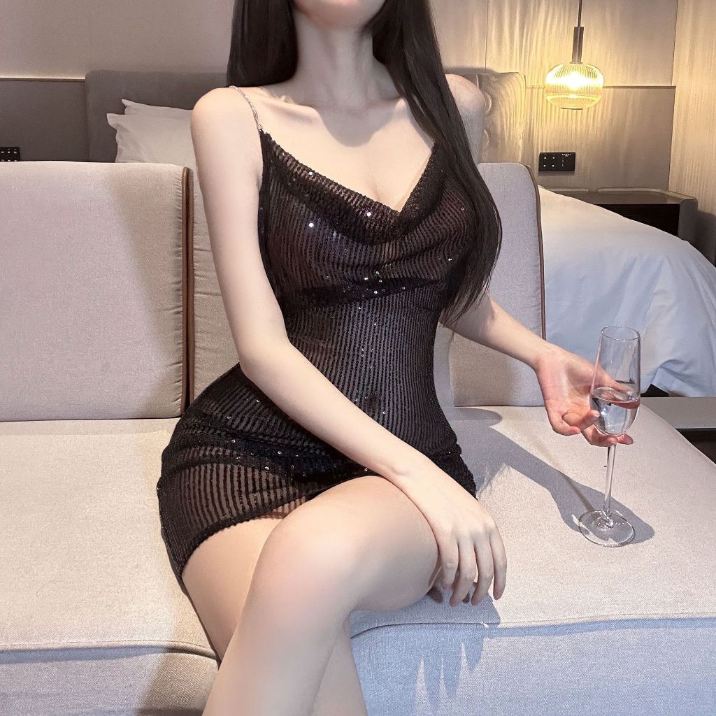 💗Sexy Love💗เดรส เดรสออกงาน คอวี เซ็กซี่ สายเดี่ยว เข้ารูป สวย สไตล์เกาหลี เปิดหลัง ดินเนอร์ ส่งจากไทย - รูปที่ 3