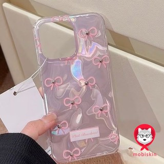 เคสโบว์ชมพูขี้เหล็กฮ  เคสiPhone 17 16 11 15 13 Pro Max 14 12 Pro Max 16Plus 7Plus XR 16 8 15 14 Plus X XS Max