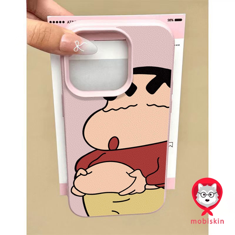 เคส ชินจัง เคสไอโฟน16 สำหรับ IPhone 13 11 12 16 15 14 Pro Max XR X XS 8Plus 7Plus Max 15 7 8 Plus SE เปลือกหนังอ่อน เคส