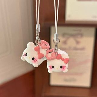 คิตตี้แมวโทรศัพท์โซ่ สายคล้องโทรศัพท์มือถือ พวงกุญแจี้ห้อยโท…
