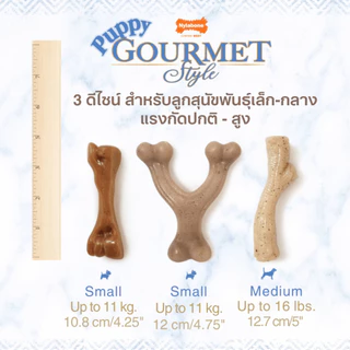 Made in USA🇺🇸 Nylabone Strong Chew Gourmet Style Femur Puppy Chew Bacon Flavor ของเล่นขัดฟันลูกสุนัข