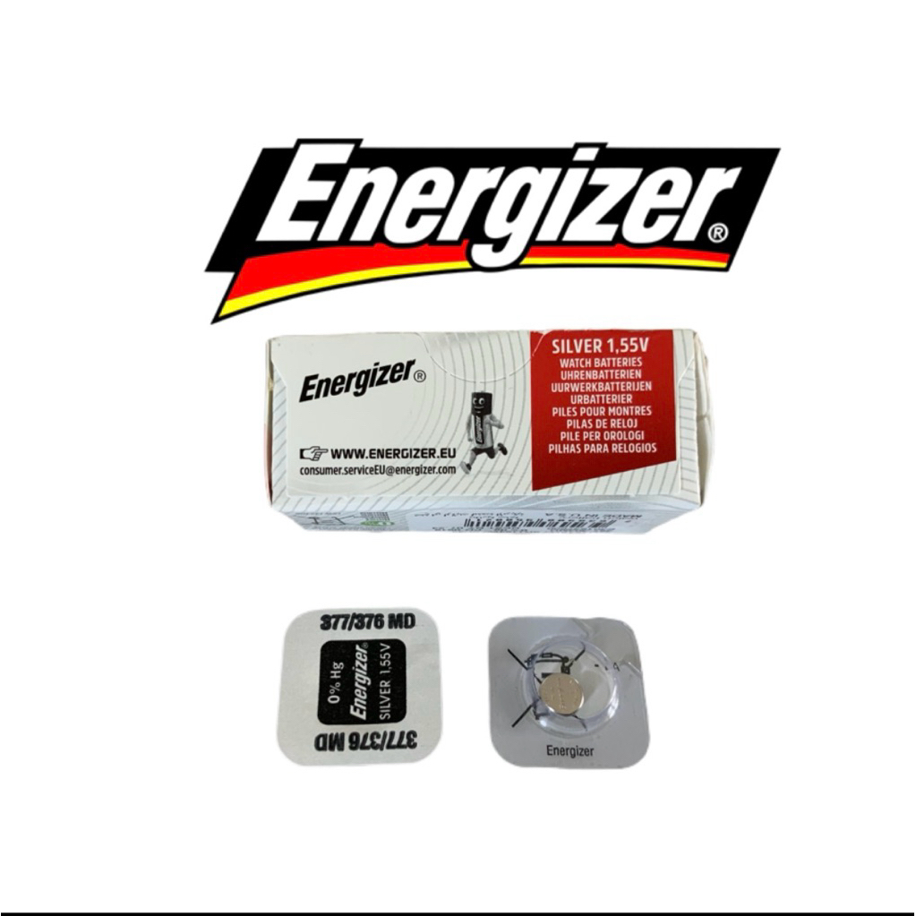 ถ่านกระดุม ถ่านนาฬิกา Energizer 377/376 (SR 626SW,SR 626W) Battery Silver Oxide 1.55V แพคกิ้งเม็ดเดี