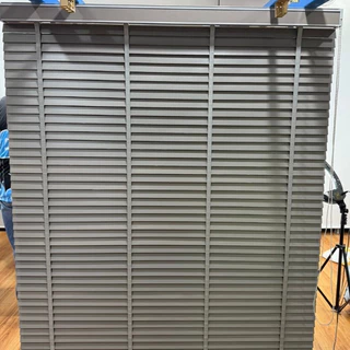มู่ลี่ไม้แท้ มู่ลี่บาสวูด Basswood Blinds - A25-23 Dark Grey Color ขนาดใบ 35 mm.