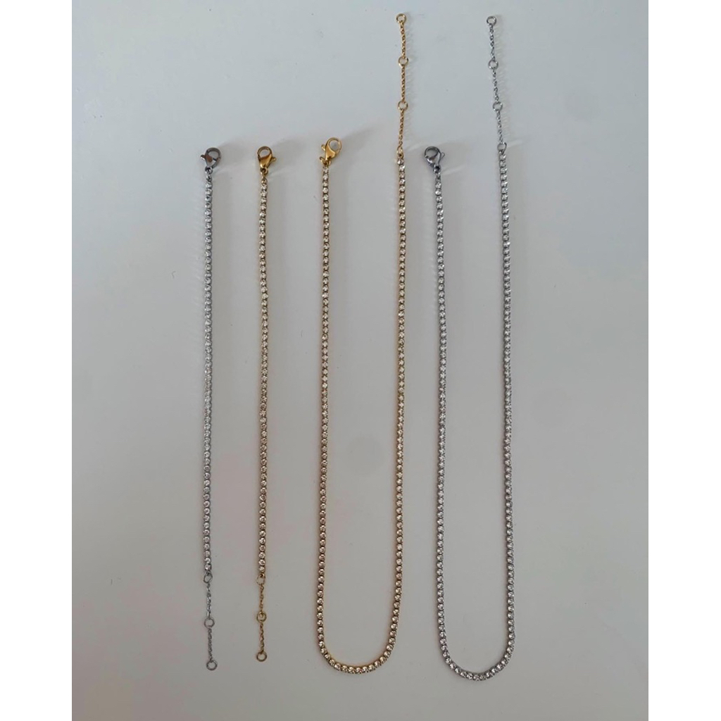 สเตนเลส nickle free, waterproof, long lasting HER OBJECTIVE_HER ANNIE TENNIS NECKLACE/BRACELET