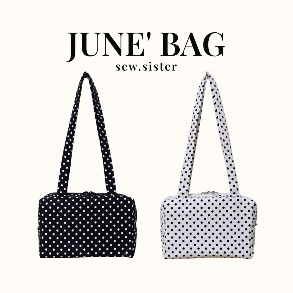 June’ bag กระเป๋าสะพายไล่ ลายจุด 2 สี พร้อมส่ง made in Thailand